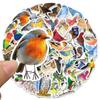 50Pcs Watercolor Bird Handmade Account Stickers DIY Luggage Refrigerator Water Cup Waterproof Sticker Laptop Guitar Decoration