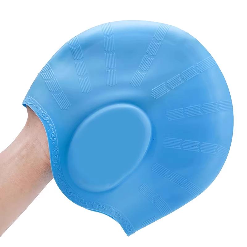 Touca de Silicone Impermeável para Natação 2025 para Homens e Mulheres - Extra Grande, Ajuste Confortável para Cabelos Longos