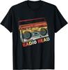 Radio Head Boombox Retro Vintage Graphic T-Shirt Short Sleeve Crew Neck Tee for Men