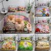 Pomeranian Dog King Queen Duvet Cover Puppy Bedding Set for Teens Adults Pet Animal Colorful Sky 2/3pcs Polyester Quilt Cover