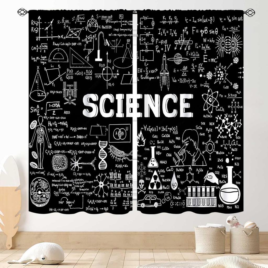 Kids Dinosaur Curtains For Boys Room, Cartoon Dino Funny Cute Dinosaur Safari Animals Colorful Window Treatments Drapery For