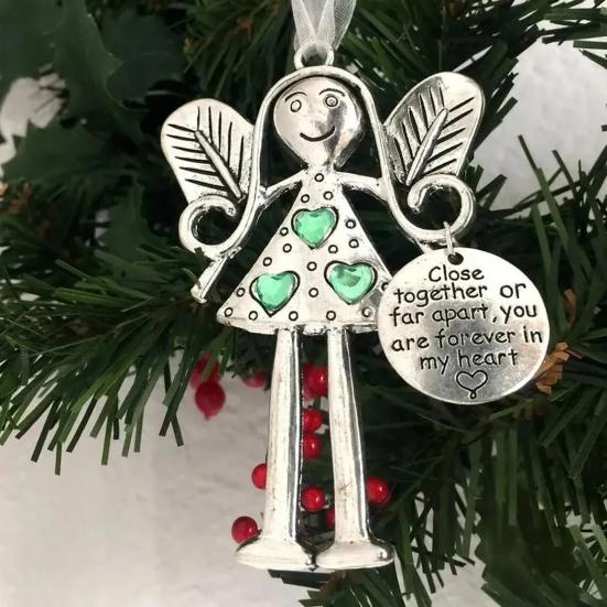 Weihnachtsbaum Legierung Hängedekoration Mädchen Liebe Herz Schneemann Rentier Form Hängeornament Freunde Familie Nachbarn Weihnachtsgeschenk