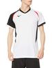 Volleyball Game Shirt, Short Sleeve, Moisture-Wicking, Quick-Drying, Junior Available, V2MA2112, Unisex, White x Black x Chinese Red, Size 140