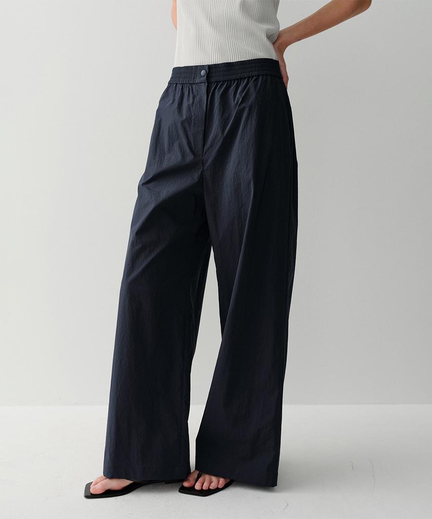 Ia Wide Banding Pants (Navy)