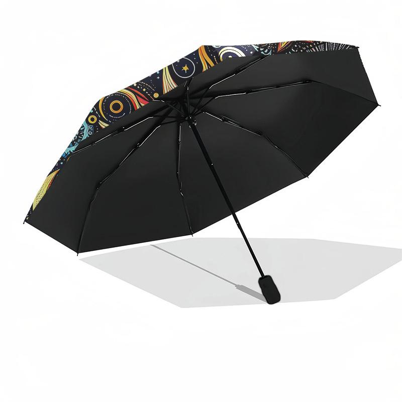 1pc Celestial Mandala Automatic Folding Umbrella, Heavy-Duty 8-Rib Construction, Perfect for Everyday yy251114106