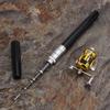 2025 Portable Mini Fishing Rod Pocket Telescopic Rod Pen Shape Folding Fishing Rod with Reel Wheel Fishing Gear Set Outdoor River and Lake Fishing