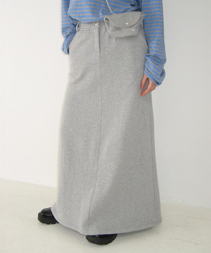 Ronron Mini Pocket Bag Set Long Skirt Gray