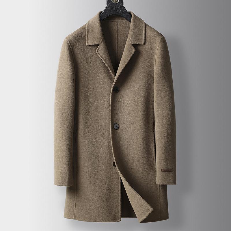 Autumn and Winter Handmade Double-sided Wool Coat Men's Pure Wool Fashion Thickened Warm Men's Top Jacket