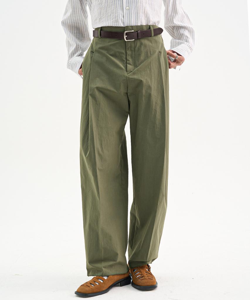 TRIP LE SENS Cn Side Pintuck Curved Pants_Khaki