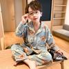 Spring & Autumn Cartoon Boys' Pajamas: Long Sleeve Air-Conditioning Shirts for Teens & Kids