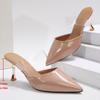 Fashion Pointed Toe Women Slippers High Heeled Sandals Designer Pvc Shoes Pumps 2025 Fashion Party Flip Flops Walking Luxury Woman Shoes