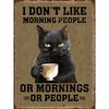 Retro Cat Coffee Metal Tin Sign Wall Decor Vintage Kitchen Art 20x30 Cm