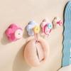 4PCS Wall Mounted Suction Cup Hook Punch-Free Towel Hanger Practical Flower Hooks  Entrance