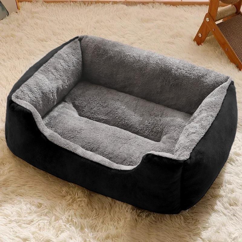 Warm Winter Pet Cozy Nest Square Bed For Small Medium Dogs Allseason Thick Coldproof Mat