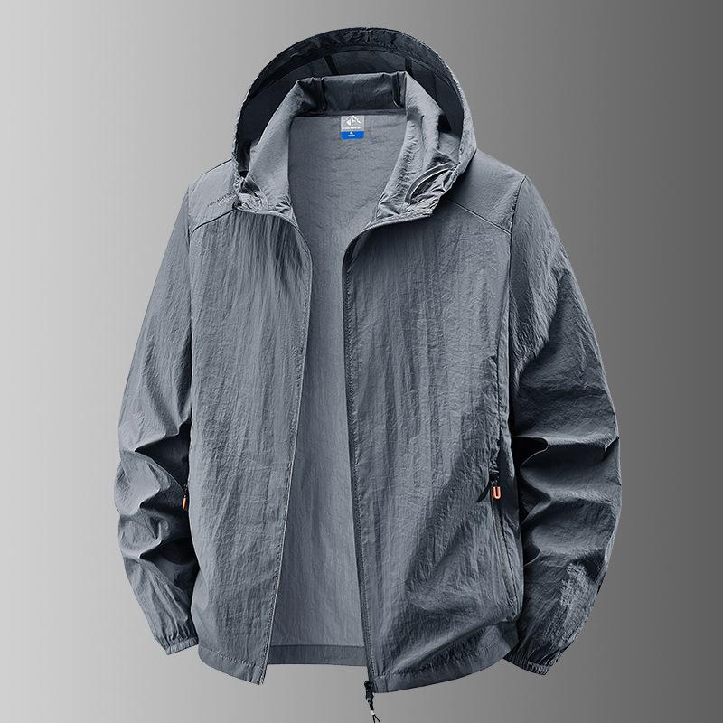 Summer Waterproof Hiking Jackets Men Fishing Cycling Hooded Gym Sports Running Coat Outdoor Sun-Protective Thin Jacket Clothing