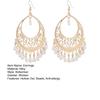 Yousheng 1 Pair Women Hook Earrings Vintage Ethnic Style Exaggerated Hollow Out Beads Waterdrop Shape Bohemian Ear Decoration Jewelry Vacation