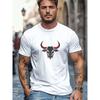 Men's T-Shirt, Relaxed and Casual, Comfortable and Versatile, Men's Bull Head Graphic Summer Casual Crew Neck Short Sleeve T-Shirt