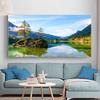 Landschaft Herbst Sonnenaufgang See Alpen Berg Wald Leinwand Malerei Poster und Drucke Wand Kunst Bilder Home Decor kein Rahmen kein Rahmen