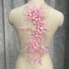 2PCS.Multicolor Beaded Lace Embroidery Flower ,Big Flower Patch,Children's Wedding Dress Costume,DIYDecorative Flower Stickers