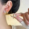 Elegant Mother-of-Pearl Butterfly Zirconia Stud Earrings – Trendy and Versatile High-End Ear Jewelry for Women