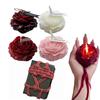 118.4°F 4 Pcs Low Temperature Candles Wine Red Red Pink White Peony Flower Shaped Scented Candles Adult Low Heat Body Safe Candles Wax Play for