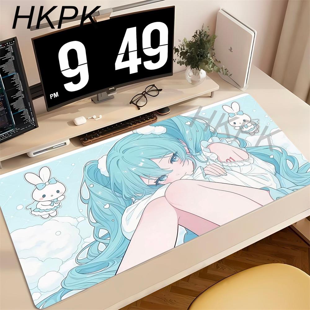 Anime Kawaii Girl Miku Mouse Pad Laptops Office Nonslip Long Table Mat HHatsunes Miku Large Gamer Lock Edge Mousepad PC Mats