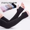 Long Gloves Scar Cover Arm Sleeves Ice Silk Sunscreen Arm Sleeves Sun UV Protection Arm Warmer Half Finger Sleeves