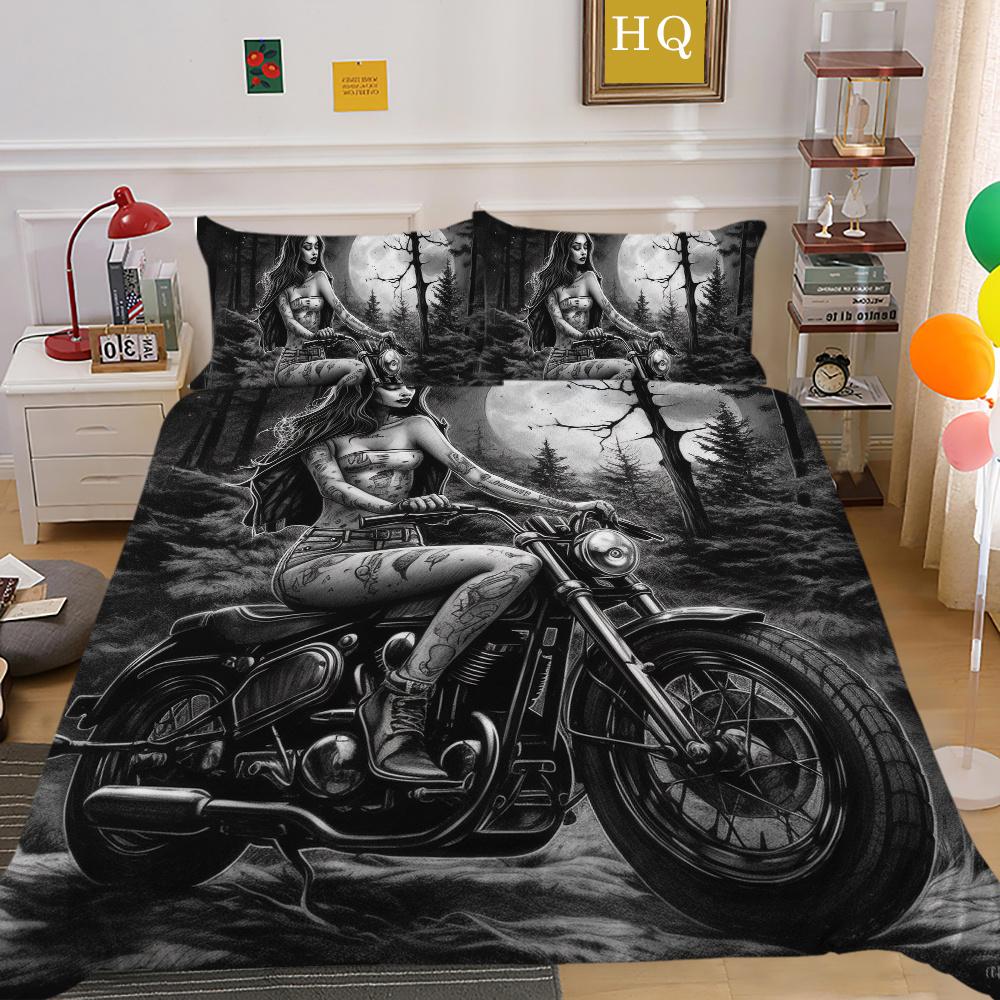Beauty Skull Printed Home Textiles Twin Full Size Polyester Bed Clothes Teens Highend Soft Comforter Cover Sets