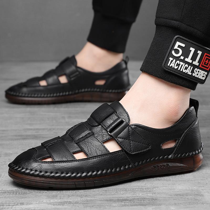 2024 Summer New Men's Soft Sole Hollow Casual Shoes Fashion Men's Outdoor Anti Slip Breathable Comfortable Lightweight Sandals