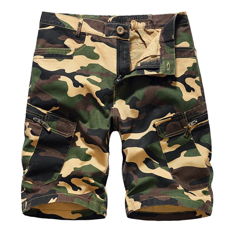 Summer New Men's Workwear Shorts Camouflage Loose Oversized Casual Men's Five Quarter Pants