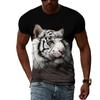 Spring Summer Tops Men Plus Size Clothing Animal 3D Print T Shirt Couple Tiger Pattern Tees O Neck Short Sleeve Top Breathable Man Shirts