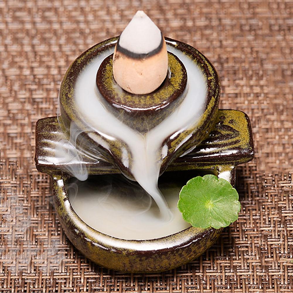 1PC Waterfall Incense Burner Backflow Mini Buddha Censer Backflow Incense Holder