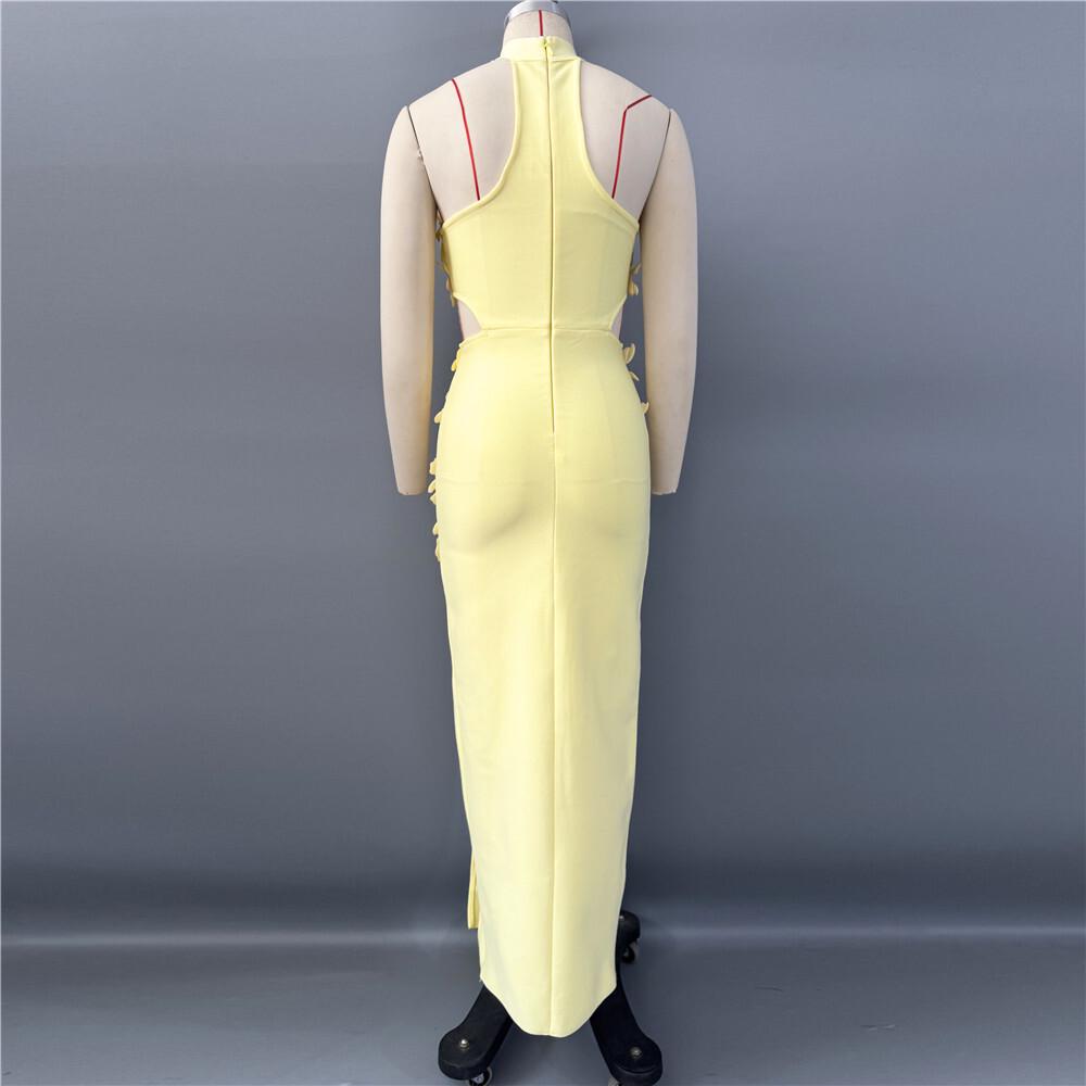 Elegant 2026 European & American Flower Bandage Evening Gown for Women