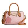 Coach SATCHELRowan 25 Gold Hardware Coated Canvas Handbag Medium Women's Pink