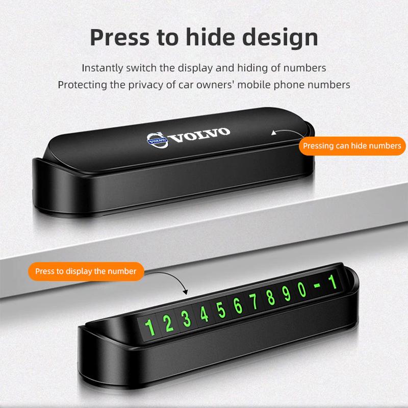 Car Temporary Parking Phone Number Card Accessories Sticker For Volvo ES90 EC40 EX40 EM90 XC90 V90 V60 XC60 V40 S80 S60 S90 C40