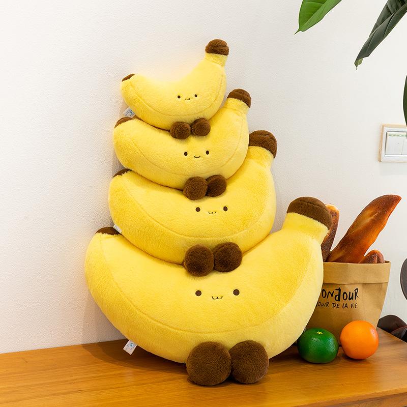 Cartoon Lange Benen Banaan Pluche Speelgoed Pop Schattige Uitdrukking Fruit Kussen Pop Grijp Machine Pop