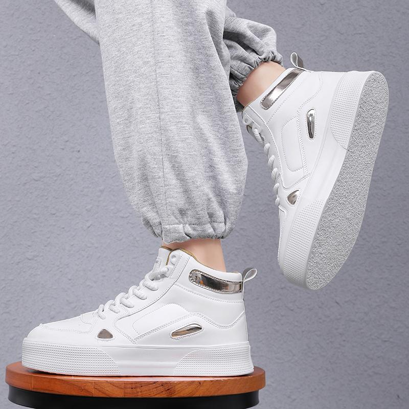 Große Größe 47 High Top Schuhe Herren Freizeitsneaker Bequem Leicht Weiß Sport Laufschuhe Training für Herren Tenis Walking Fitnessschuhe