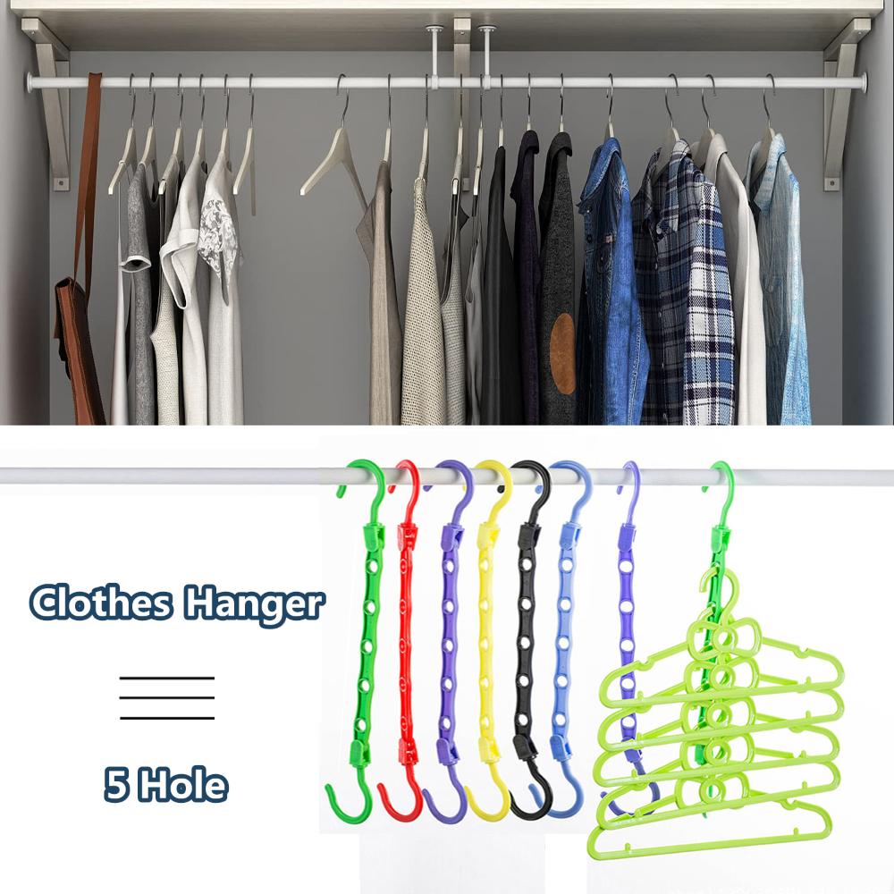New Multi-function Clothes Storage Closet Organizer Space Saving 5-Hole Clothes Hanger Magic Hanger