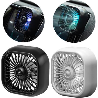 Mini Car Fan Air Outlet Cooling Adjustment USB Light Creative Low Noise Multi-function Mini Car Interior Fan Cooler