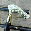 Antiker viktorianischer Messinggriff aus Holz im Vintage-Stil Gehstock/Gehstock Designer