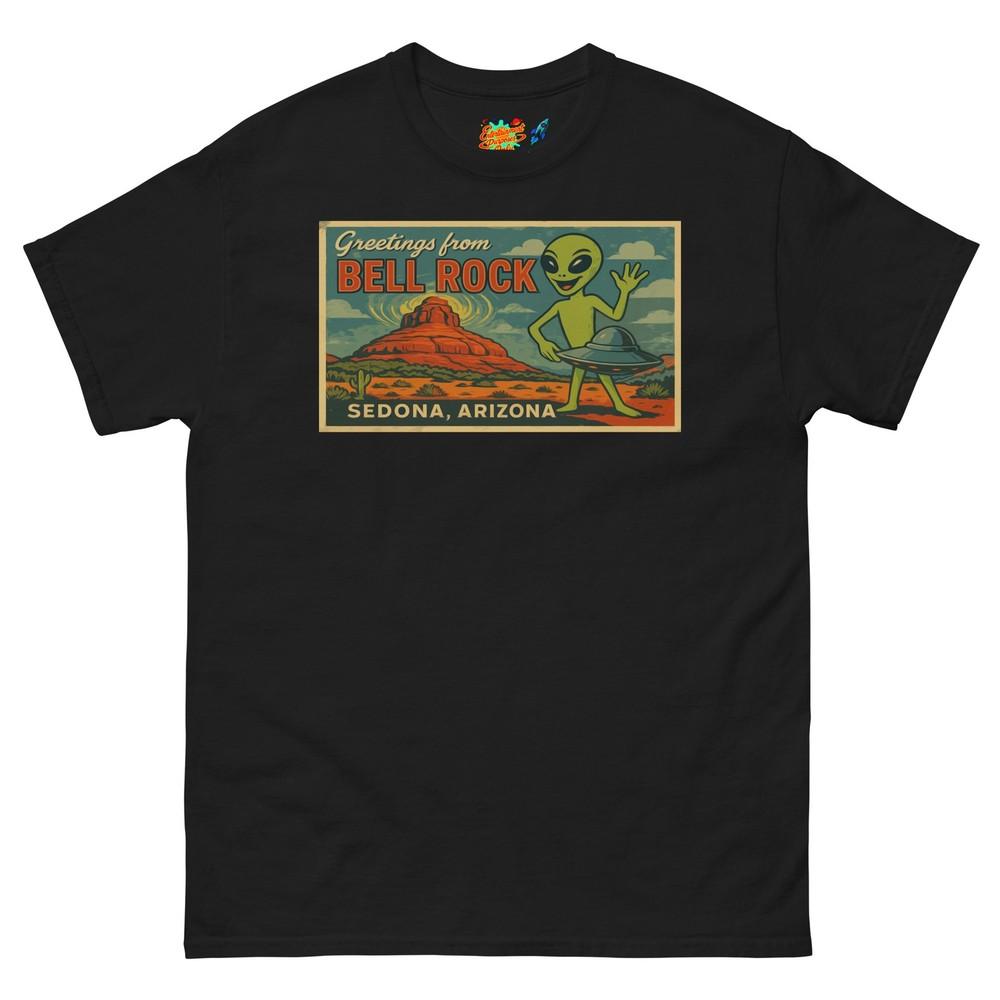 Greetings From Sedona Arizona Alien Pop Art T Shirt Postcard