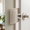 Fabric Door Cover for Baby, Door Handle Bumper with 3 Hooks, -Slamming for Home, Beige, 3 Pack, 4.1 3.1 Inches