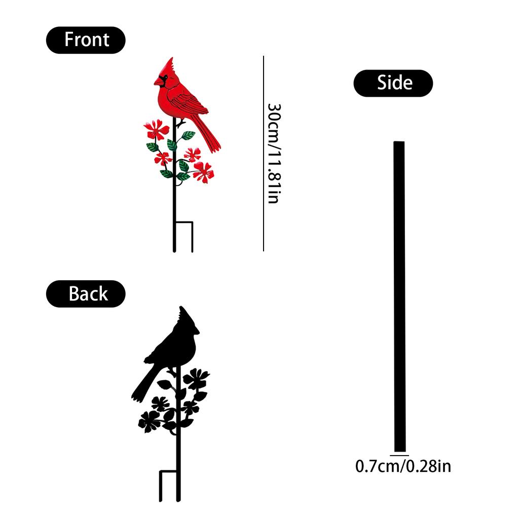 And Decoration Garden Decoration Red Bird Outdoor Crafts