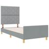 Bed Frame with Headboard Light Grey 100 X 200 Cm Fabric
