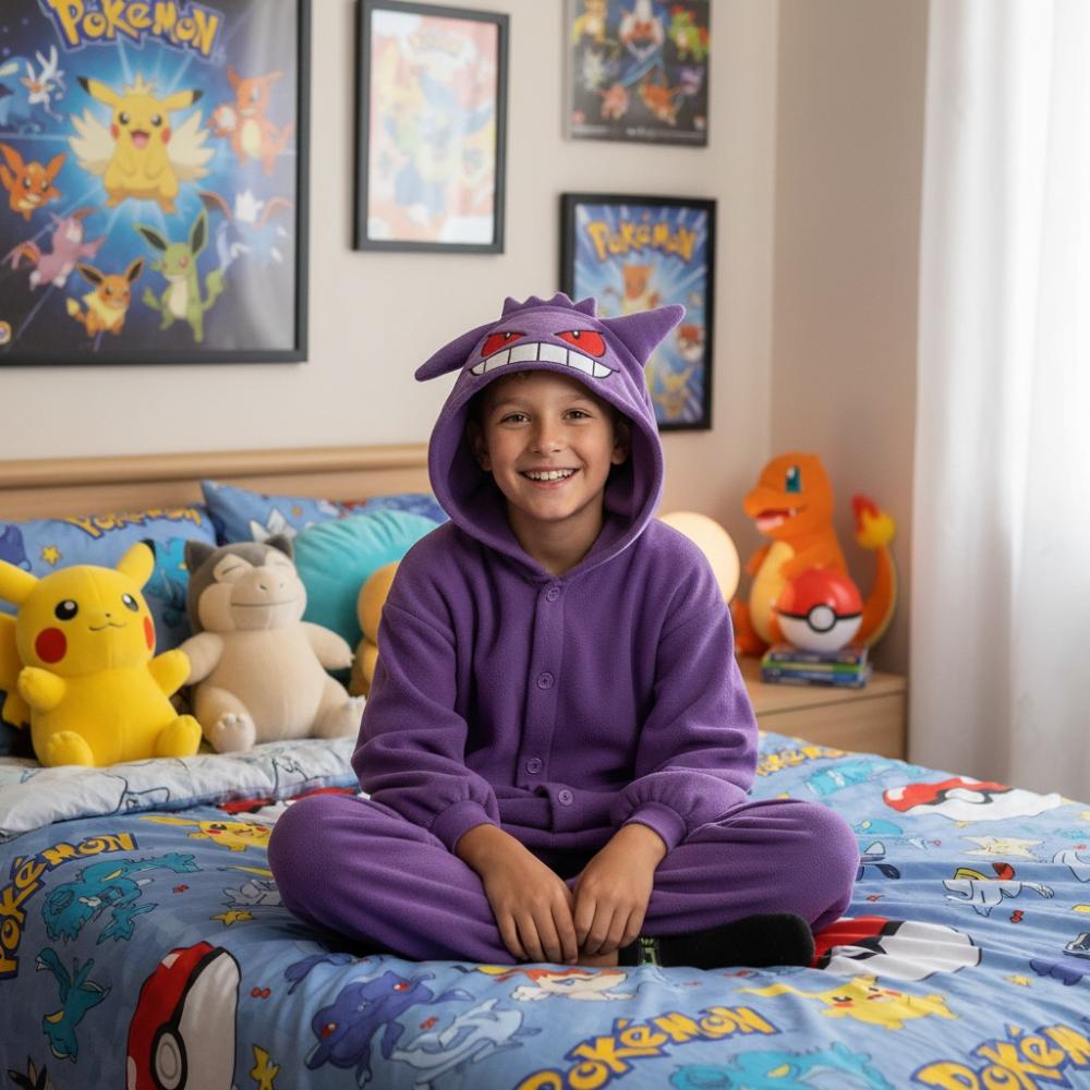 Pajama Onesie Kigurumi Costume Outfit Pokemon Gengar Children 125 - 135Cm