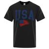 USA Letter Vlag Hip Hop Bedrukt Heren Dames T-shirts Ronde Hals S-XXXL Kleding Los T-shirt Street Casual T-shirt 80529