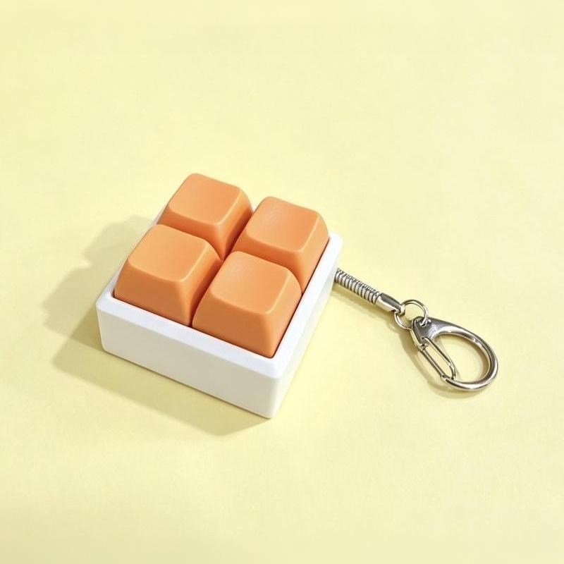 Mini 4 Keys Mechanical Keyboard Fidget Keychain Satisfying Click Sound For Stress Relief Work School Daily Use