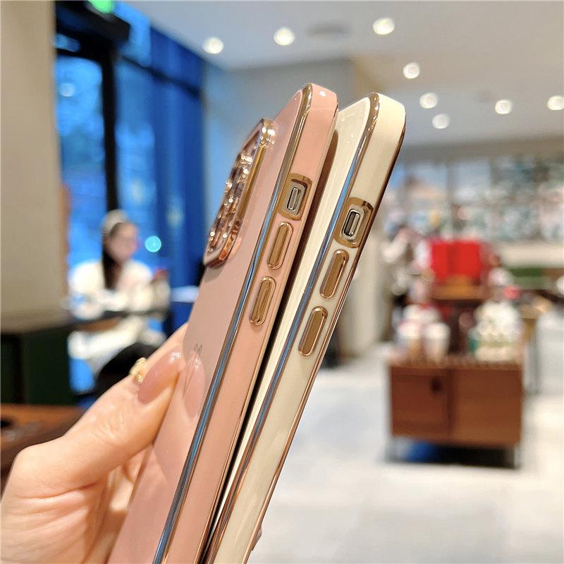 Soft Electroplated Love Heart Phone Case For Iphone 13 Pro Max 12 11 Xs Max X Xr 7 8 Plus 12 Pro Camera Protection Plating Cover