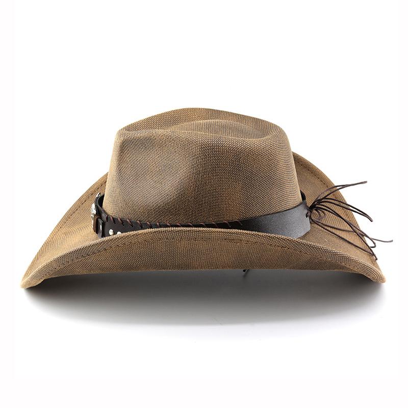 Western-Cowboyhüte aus Kunstleder mit Kuhband, Vintage, aufgerollte Krempe, Gentleman, Cowgirl, Jazzhut, für draußen, Reisen, Party, Straßenhut