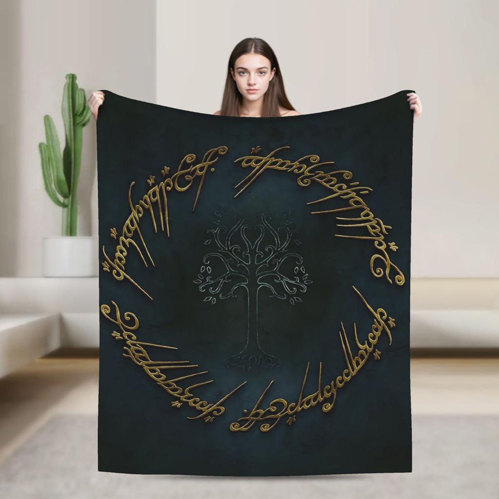 Origin Tree L-Lords Of The R-Rings Flannel Blanket Soft Durable Bedding Throws for Living Room Trend Bedspread Sofa Bed Cover